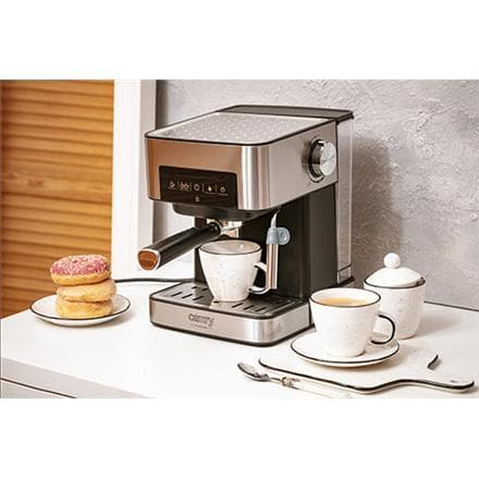 Camry Espresso og Cappuccino Kaffemaskine CR 4410 Pumpetryk 15 bar, Indbygget mælkeskummer, Dryp, 850 W, Sort/Rustfrit stål