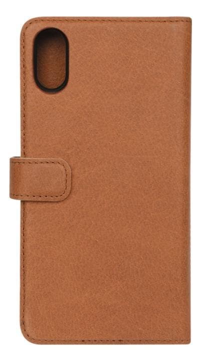 Essentials iPhone XR, Läder wallet avtagbar, ljus brun