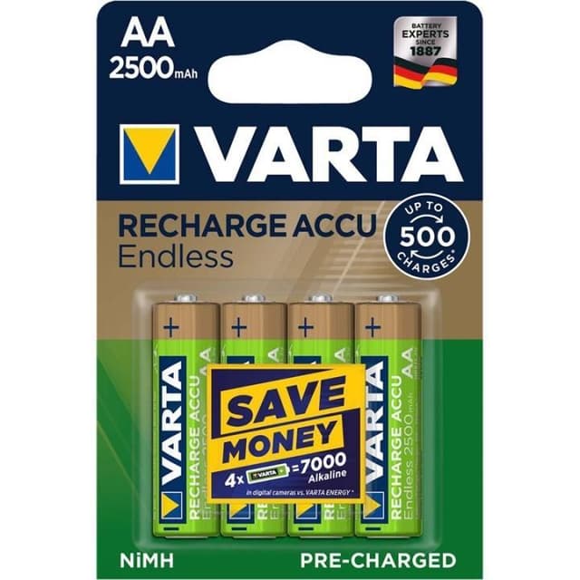 Varta Laddningsbara NiMH-batteri AA 1.2 V 2500 mAh 4-Blister