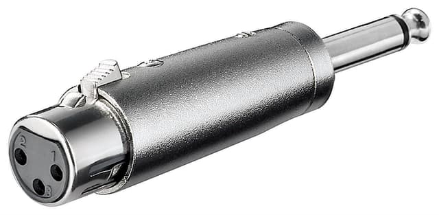 Goobay XLR-adapter  AUX-kontakt  6,35 mm mono hann til XLR hunn