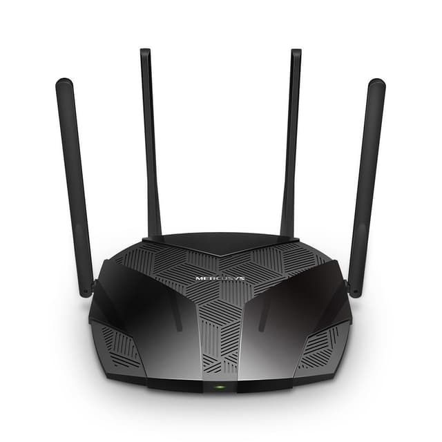 Mercusys AX1800 Dual-Band WiFi 6 router MR1800X 802.11ax, 1201+574 Mbit/s, Ethernet LAN (RJ-45)-porte 3xGigabit LAN, Antennetype 4x5 dBi faste omni-direktionelle antenner, sort