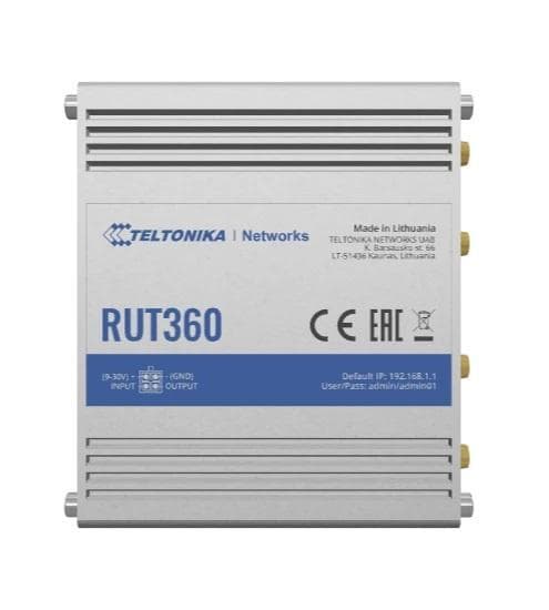 Teltonika Industrial Cellular Router RUT360 CAT6 1 x LAN-portar, 1