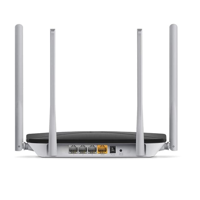 Mercusys AC1200 Dual Band Wireless Router AC12 802.11ac, 300+867 Mbit/s, 10/100 Mbit/s, Ethernet LAN (RJ-45) porte 3, Antennetype 4xFixet, Sort