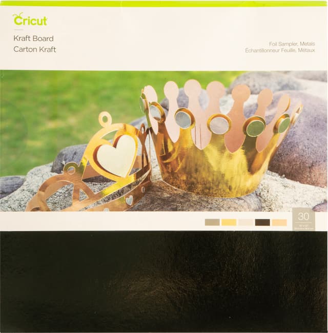 Cricut Kraftboard pakke med ark 30 x 30 cm (Foil Metals)
