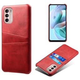 SKALO Moto G31 / G41 PU-nahkainen Korttikotelo - Punainen