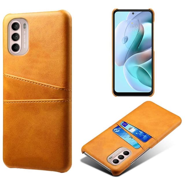 SKALO Moto G31 / G41 PU-Läder Korthållare Skal - Ljusbrun