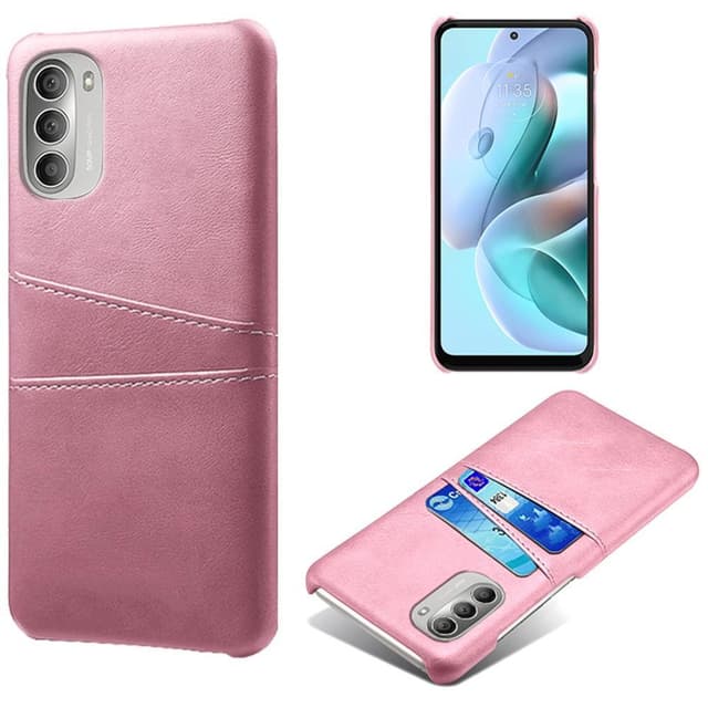 SKALO Moto G51 PU-læder Kortholder Cover - Rosa guld