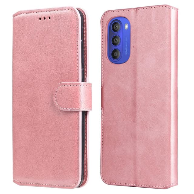 SKALO Moto G51 Klassiskt Plånboksfodral - Roséguld