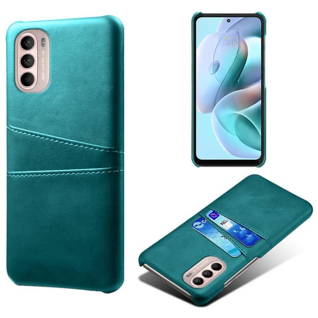 SKALO Moto G31 / G41 PU-læder Kortholder Cover - Turkis