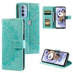 SKALO Moto G31 / G41 Mandala lompakkokotelo - Turkoosi