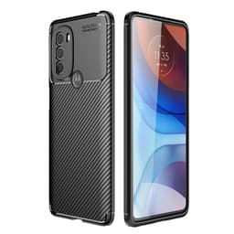 SKALO Moto G31 / G41 / G71 Carbon Fiber TPU-suojakuori - Musta