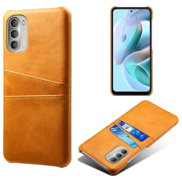 SKALO Moto G51 PU-læder Kortholder Cover - Lys brun