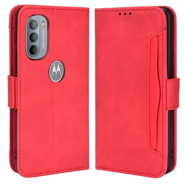 SKALO Moto G31 / G41 6-lokeroa Lompakkokotelo - Punainen
