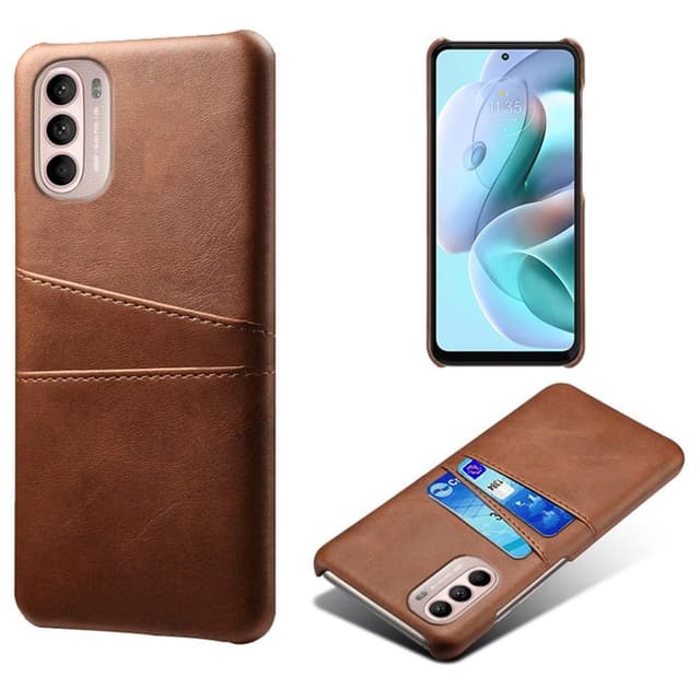SKALO Moto G31 / G41 PU-læder Kortholder Cover - Brun