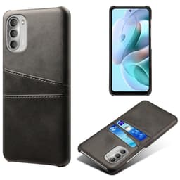 SKALO Moto G51 PU-Läder Korthållare Skal - Svart