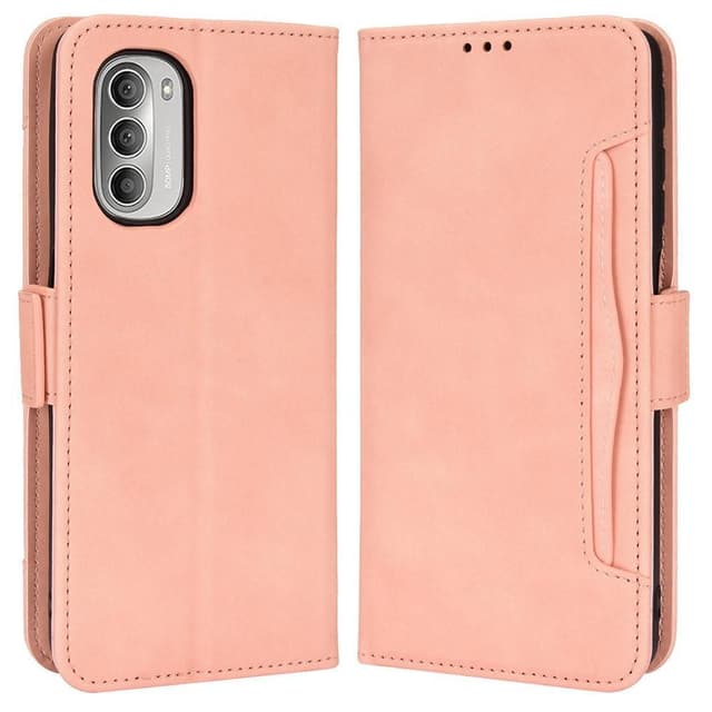 SKALO Moto G51 6-lokeroa Lompakkokotelo - Pinkki