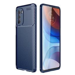 SKALO Moto G51 Carbon Fiber TPU cover - Blå