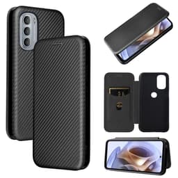 SKALO Moto G31 / G41 Carbon Fiber Pungetui - Sort