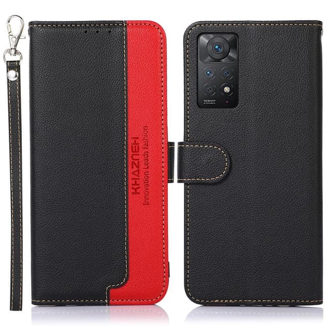 KHAZNEH Xiaomi Redmi Note 11 Pro 5G Plånboksfodral Svart/Röd