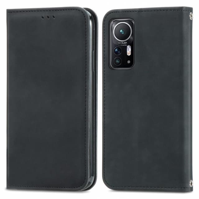 Vintage tegnebog taske til Xiaomi 12 - sort