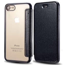 SKALO iPhone SE (2020/2022) Lompakkokotelo TPU Ultra Ohut Glitter - Musta