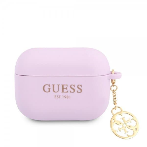 Guess AirPods Pro Skal Flower Print & Gold Hook Blå