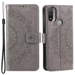 SKALO Moto E20/E30/E40 Mandala Plånboksfodral - Grå