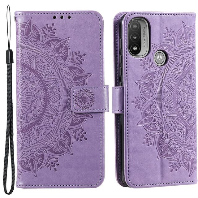 SKALO Moto E20/E30/E40 Mandala lompakkokotelo - Violetti