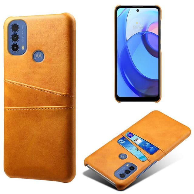 SKALO Moto E20/E30/E40 PU-læder Kortholder Cover - Lys brun