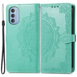 SKALO Moto G51 Mandala lompakkokotelo - Turkoosi