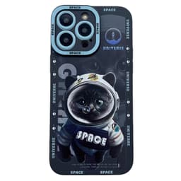 TPU Telefondeksel til iPhone 15 Case Cat - Svart