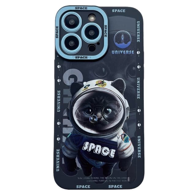 TPU telefonfodral Skal för iPhone 15 Plus Fodral Katt - Svart