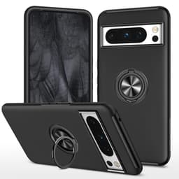 Google Pixel 8 Pro sormenrengasjalustan hybridikotelo - musta
