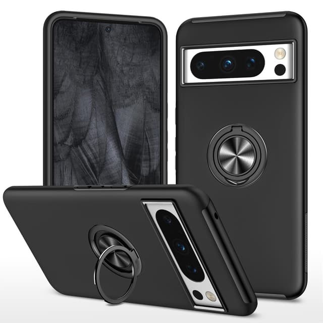 Till Pixel 8 Pro Hybrid skal med Finger Ring - Svart