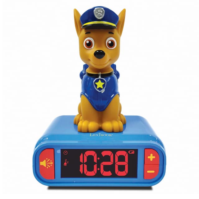 Vekkerklokke med nattlys 3D-design Paw Patrol Chase og lydeffekter