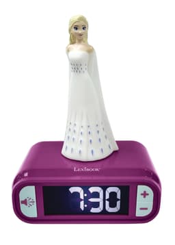 Vækkeur med natlys 3D-design Frozen Elsa og lydeffekter