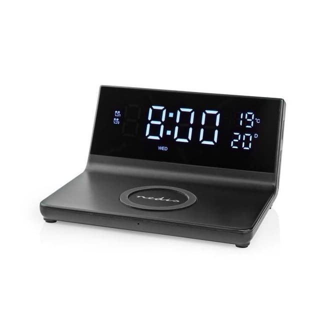 Nedis Alarm clock wireless charger | Qi sertifisert | 5 / 7.5 / 10 / 15 W | USB-A Han | 2 Alarmtider | slumrefunksjon