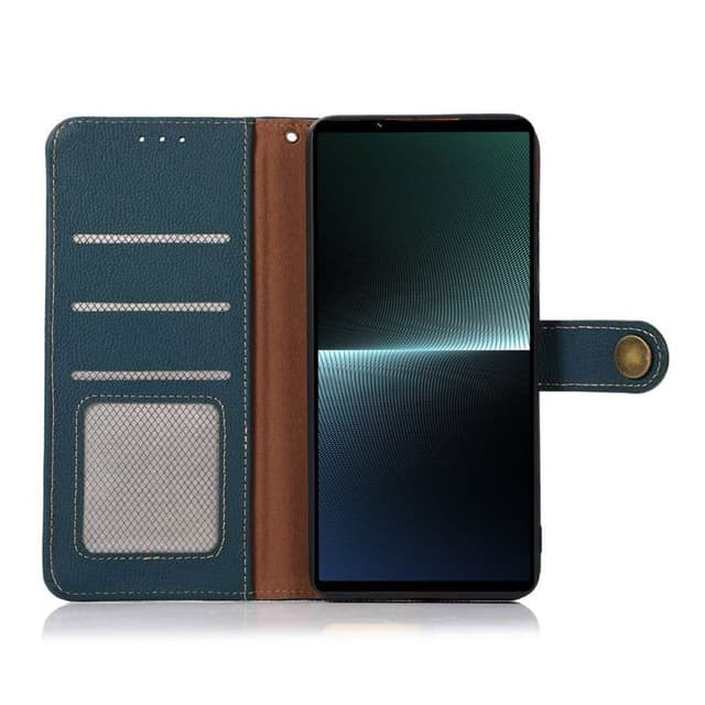 Wallet 3-kort læder RFID Sony Xperia 5 V - Grøn