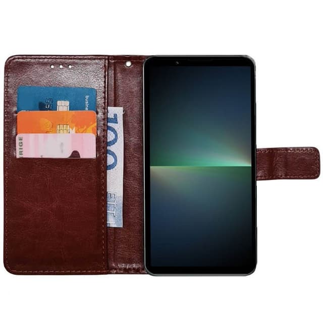 Plånboksfodral 3-kort Sony Xperia 5 V - Brun