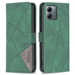 Motorola Moto G14 BINFEN COLOR Præget Flip Cover - Grøn
