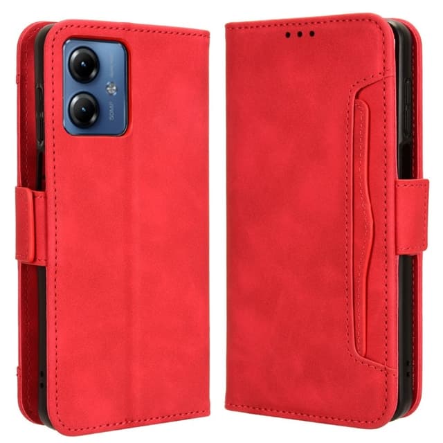 SKALO Motorola Moto G14 6-lokeroa Lompakkokotelo - Punainen