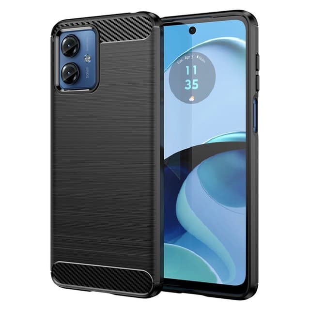 SKALO Motorola Moto G14 Armor Carbon Stødsikker TPU-cover - Sort
