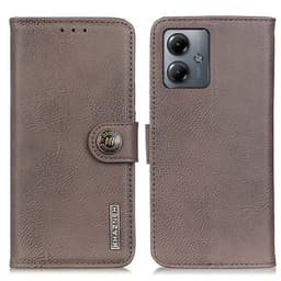 SKALO Motorola Moto G14 KHAZNEH Premium Pungetui i PU-læder - Khaki