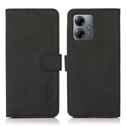 SKALO Motorola Moto G14 KHAZNEH Lompakkokotelo PU-nahasta - Musta