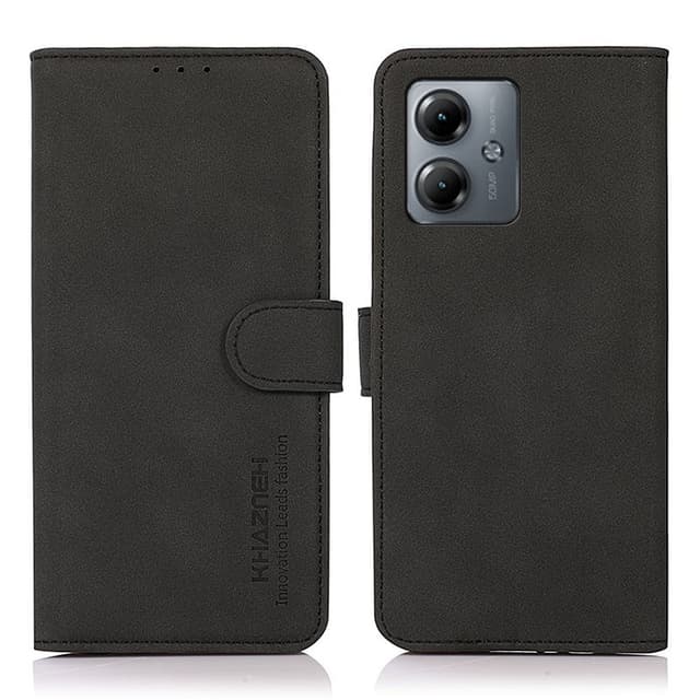 SKALO Motorola Moto G14 KHAZNEH Plånboksfodral i PU-Läder - Svart