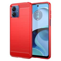 SKALO Motorola Moto G14 Armor Carbon Stöttåligt TPU-skal - Röd