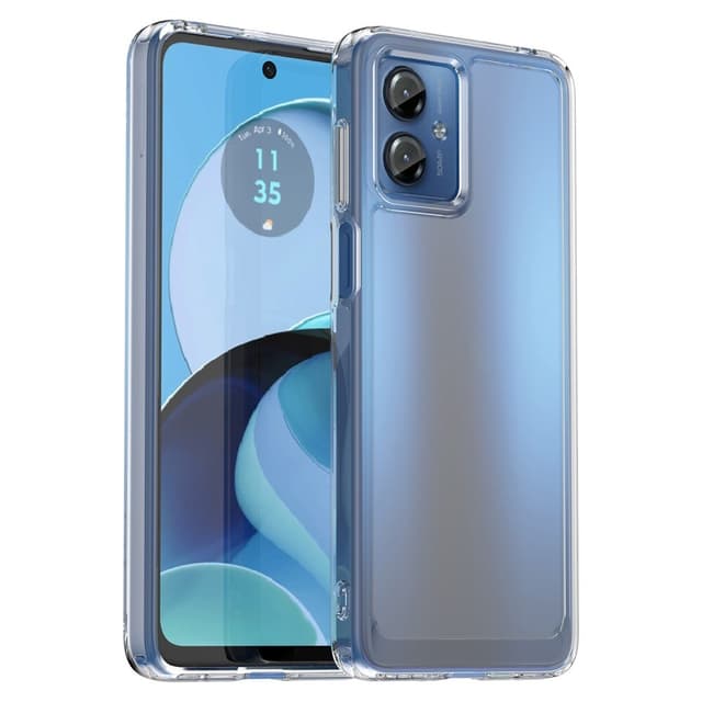 SKALO Motorola Moto G14 Transparent TPU Metalknappar Skal - Transparent