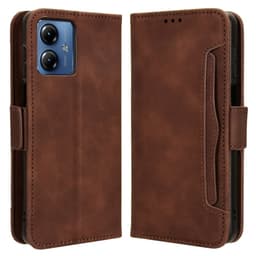 SKALO Motorola Moto G14 6-FACK Plånboksfodral - Brun