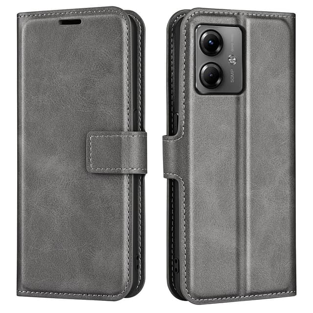 SKALO Motorola Moto G14 Premium Wallet Lompakkokotelo - Harmaa