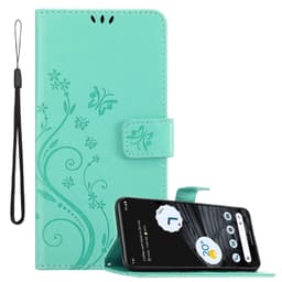 Google PIXEL 7 PRO Pungetui Cover Blomster (Turkis)